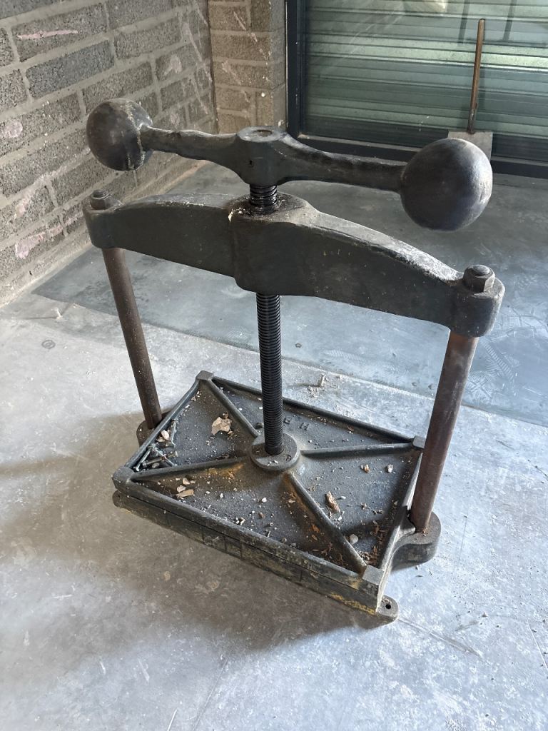 Antique book binding press 
