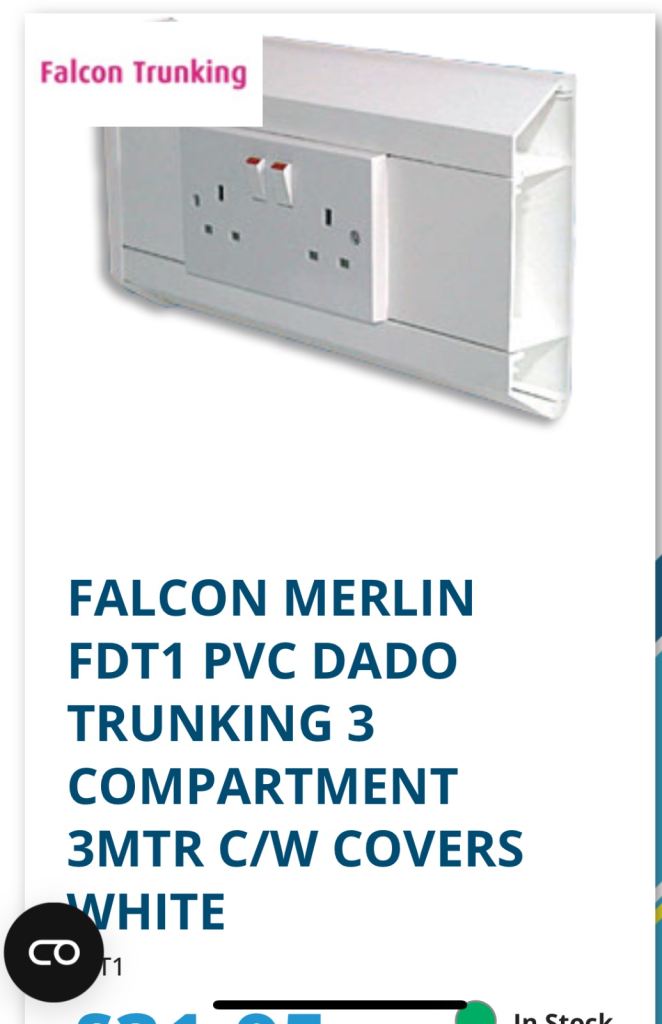 Falcon electricial and data trunking plastic 