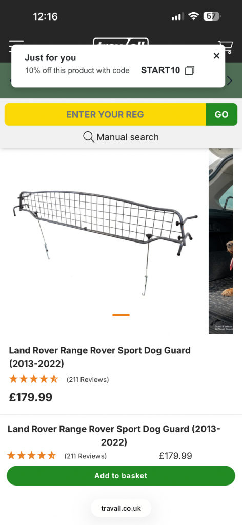 Range Rover Sport dog guard 