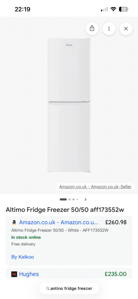 Altimo Fridge freezer 