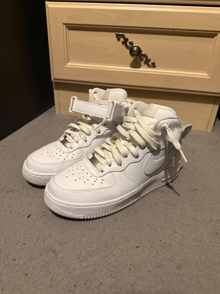 Nike Air Force 1 Mid Trainers UK 6 – White, Good Condition