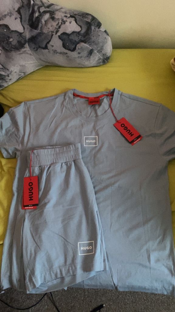 Hugo boss blue short set 