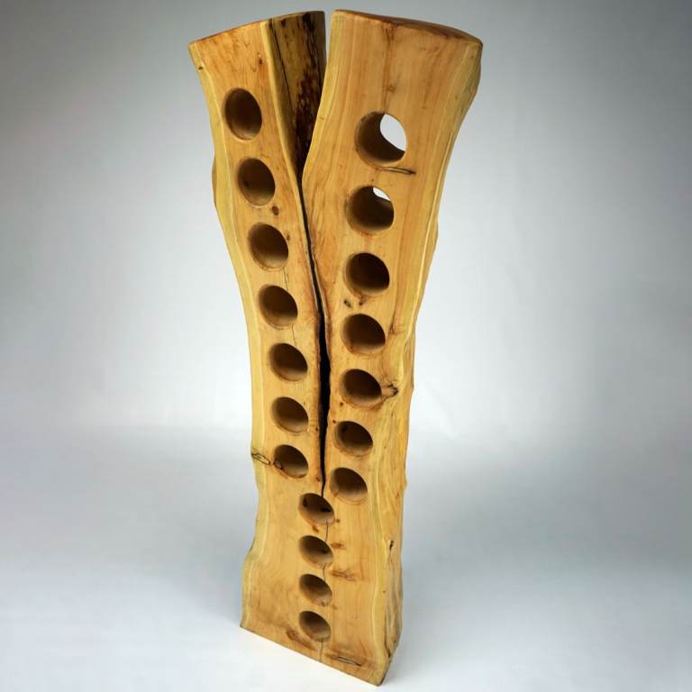 Rustic Split Tree Trunk Wine Rack