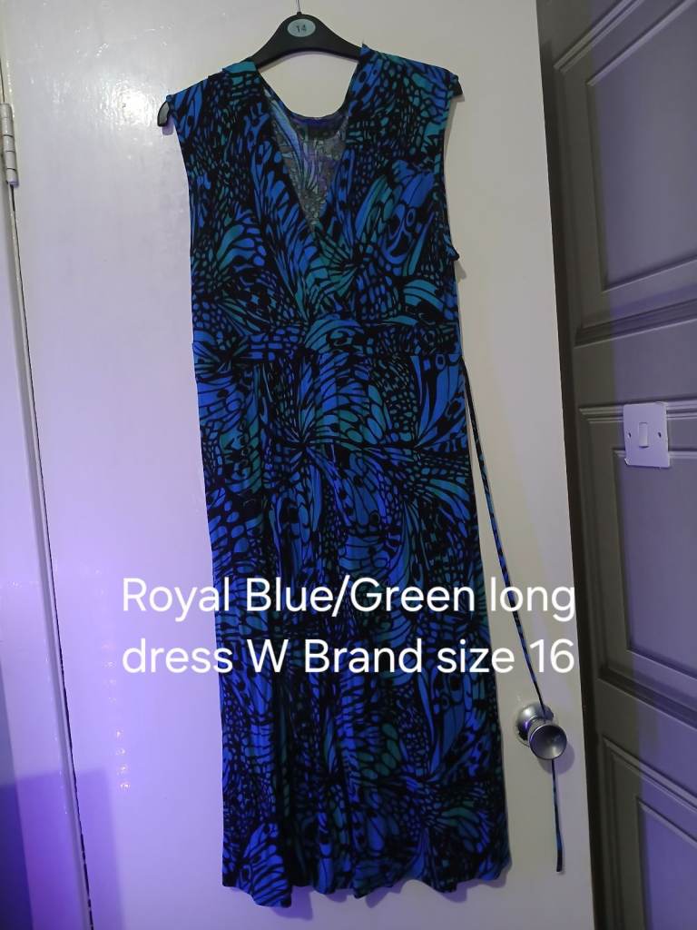 Blue and green dress size 16