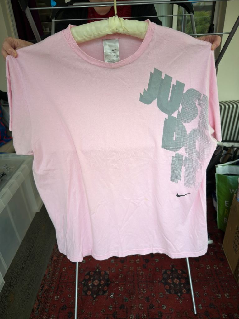 Nike Just Do It Pink Graphic T-Shirt XL – Large Logo Swoosh