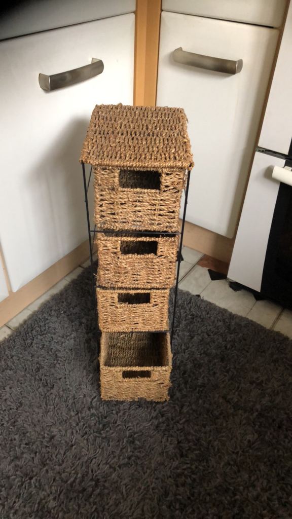 Small Wicker Stacking Shelving Boxes - Good Condition