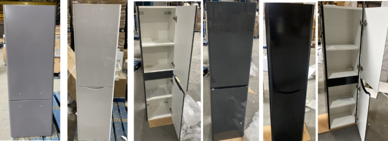 Bathroom 1500mm White, black, Grey Wall Hung Furniture Tall Storage Cabinet Unit