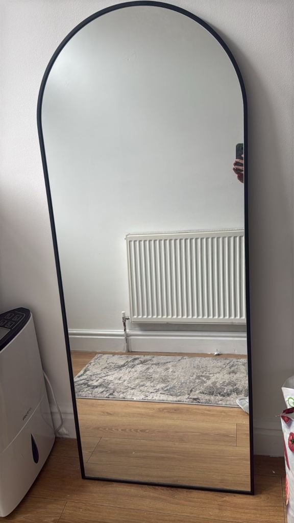 Black Full Length Arched Metal Mirror