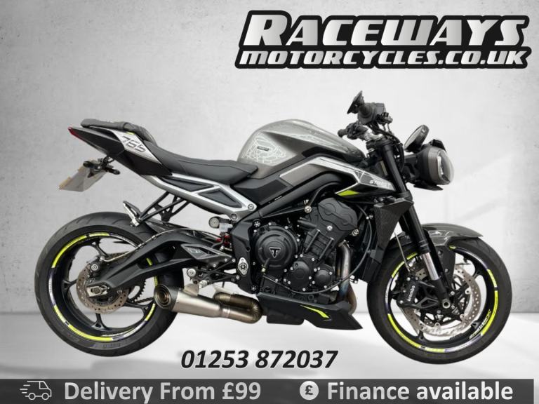 TRIUMPH STREET TRIPLE 765R 2023 23 REG 13,528 MILES GREY USED MOTORCYCLE 765CC