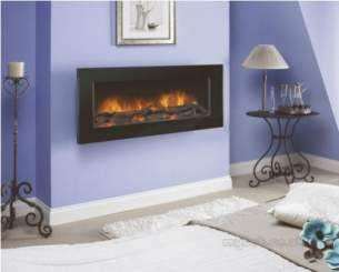 Electric Wall-Mounted Fireplace - Black, Good Condition