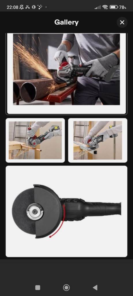 Parkside Performance Cordless Angle Grinder 20V (Brand New In Box)