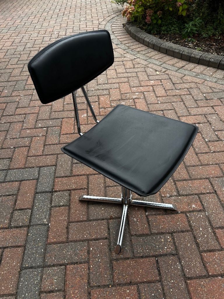 FREE Office swivel chair, black leatherette, comfortable, good back support