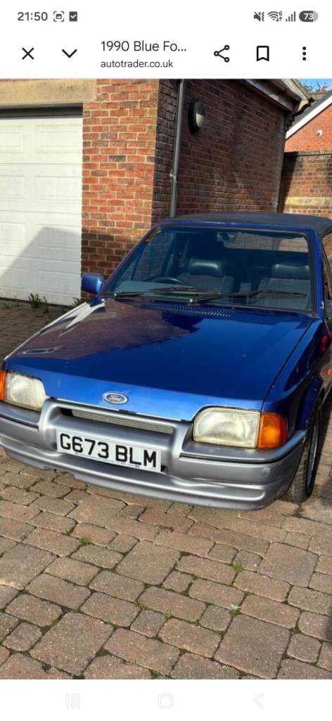 Ford, ESCORT, Convertible, 1990, Manual, 1596 (cc), 2 doors