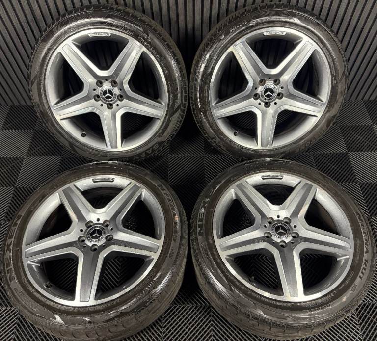 image for 20'' GENUINE MERCEDES AMG 5 SPOKE ML GLE GREY DC ALLOY WHEELS TYRES