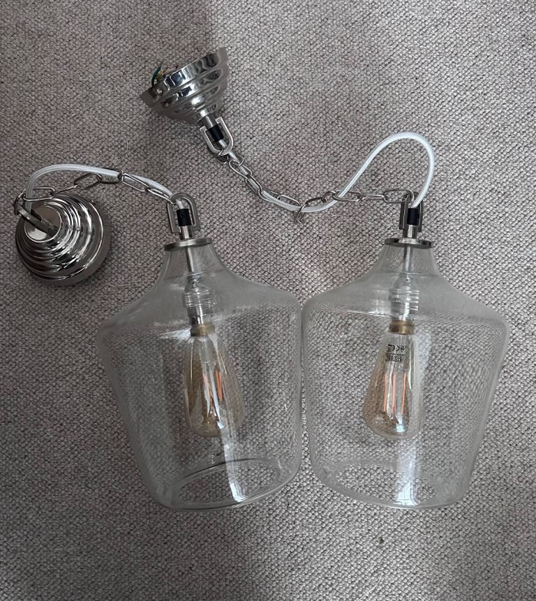 2x Laura Ashley glass lanterns 