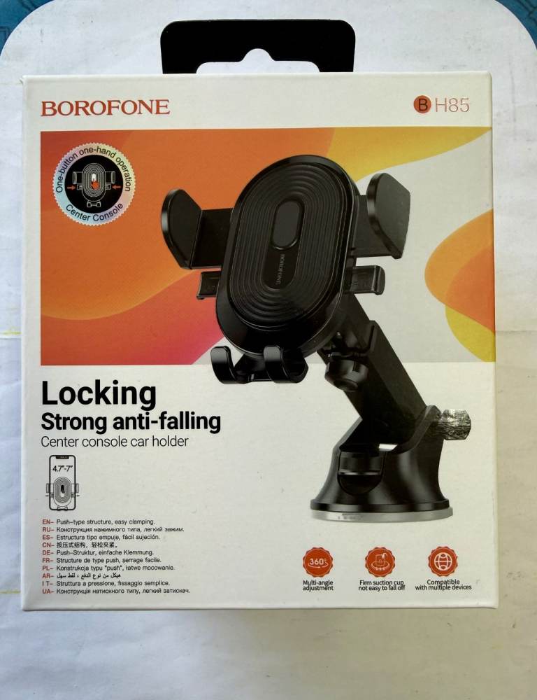 Borofone BH85 Car Phone Holder Strong Anti-Fall Center Console Mount Dashboard & Windshield 360°