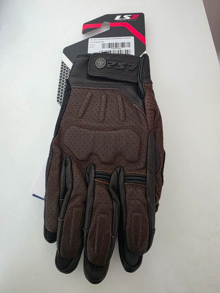 LS2 RUST MAN GLOVES BROWN LEATHER M