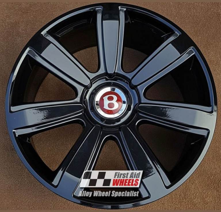BENTLEY CONTINENTAL GT 1x 21'' GENUINE 9 SPOKE GLOSS BLACK ALLOY WHEEL S539BG