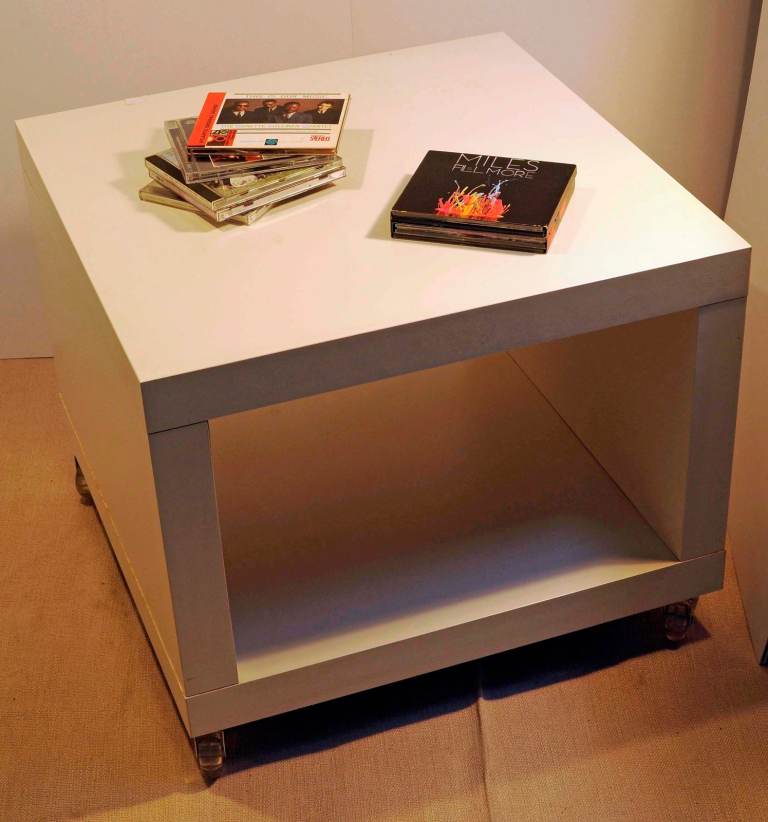 White Cube Coffee Table on Casters