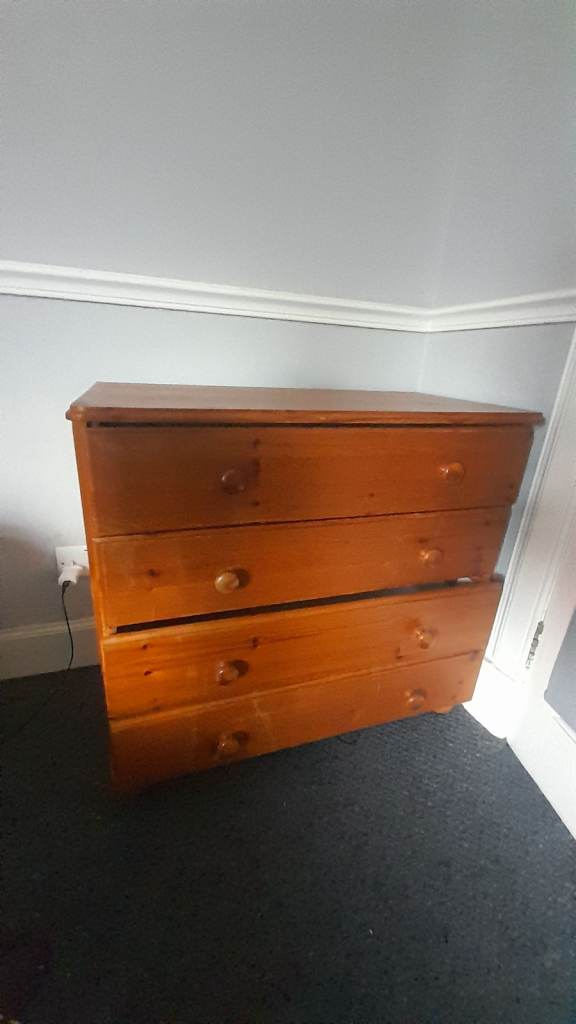 Pine Wardrobe and Chest of Drawers – Good Condition