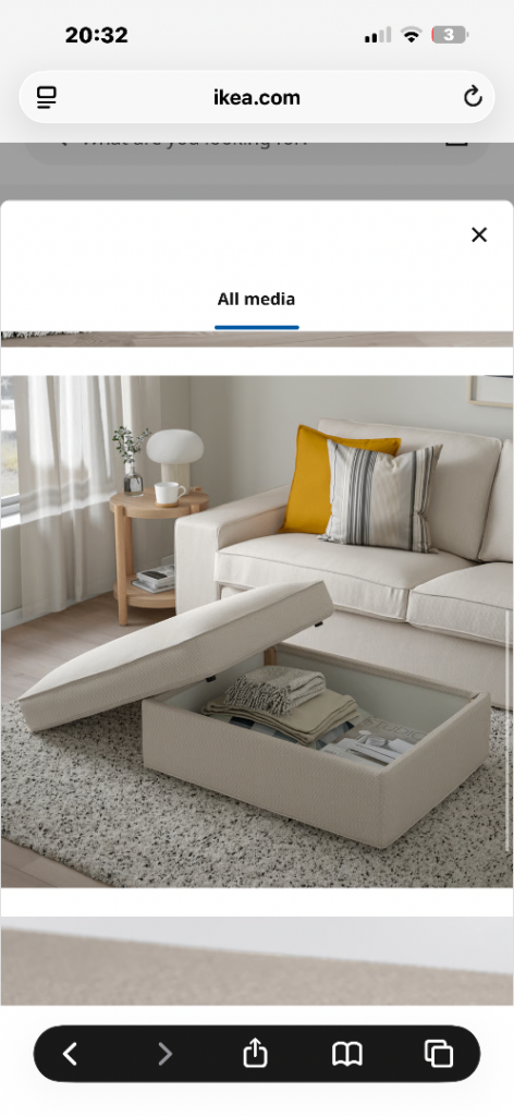 Ikea footstool with storage 
