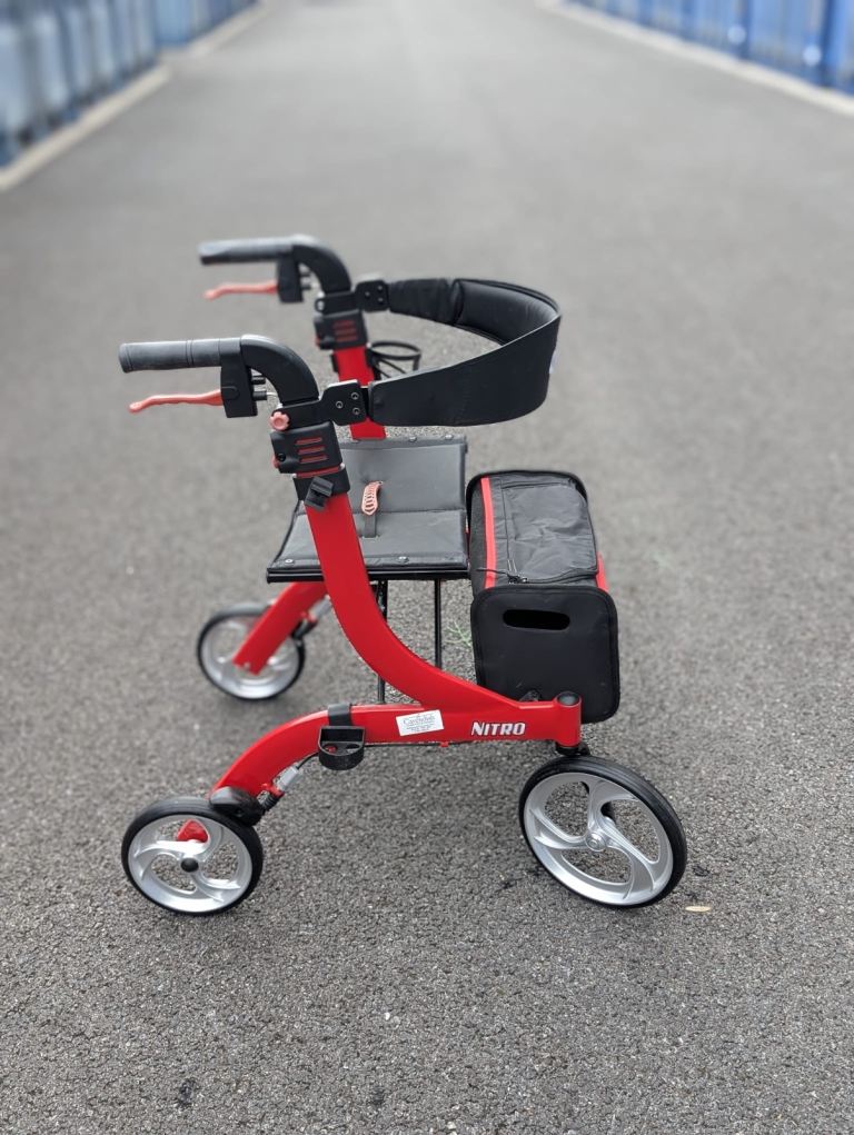 Drive Nitro Rollator Walking Aid - Red, Excellent Condition