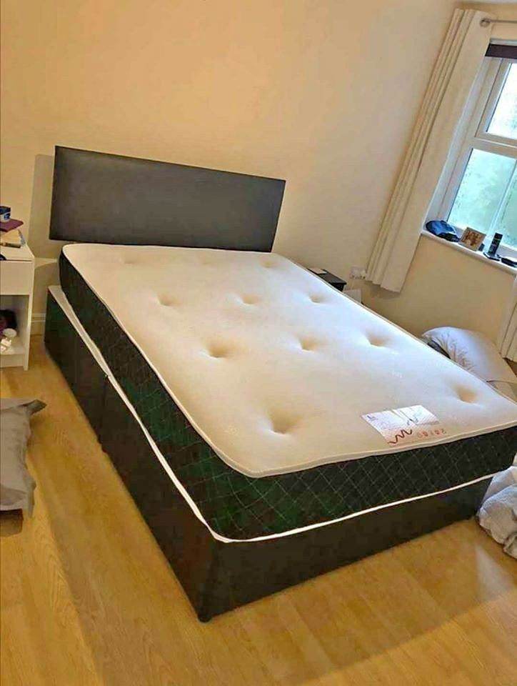 🅱💝double and single base with mattress and headboard ❣
