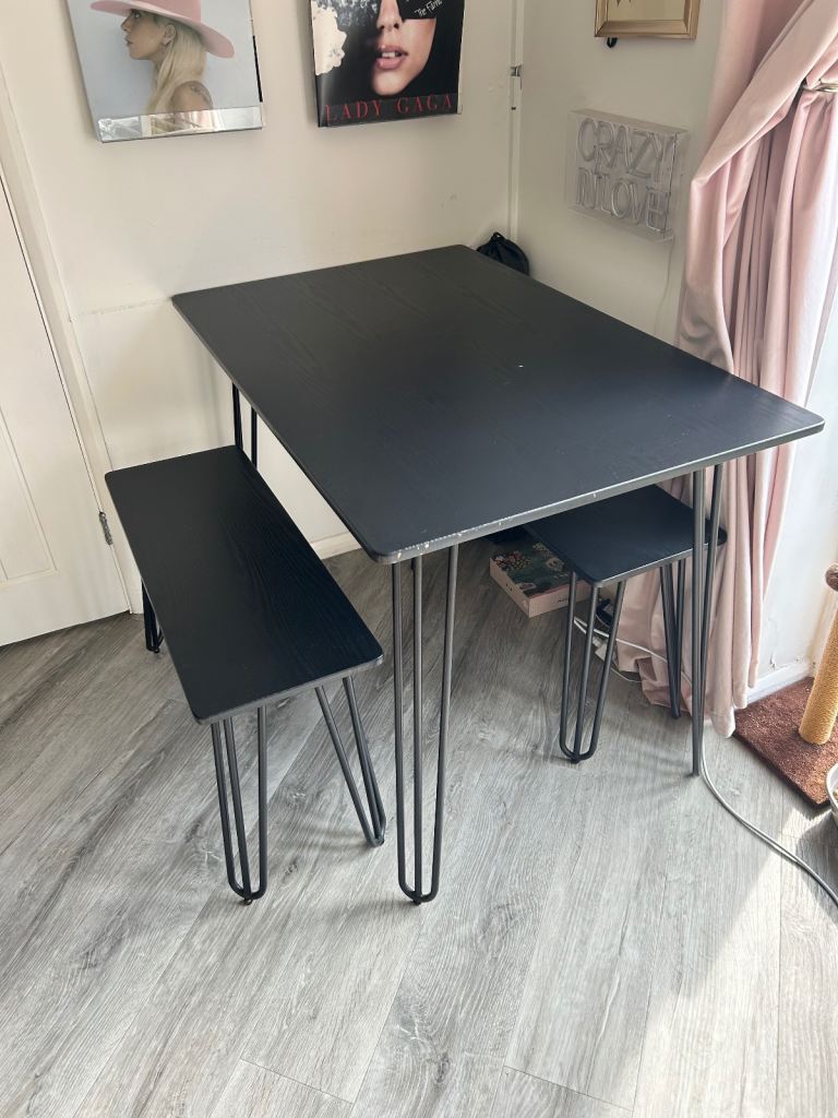 Dining table and benches 