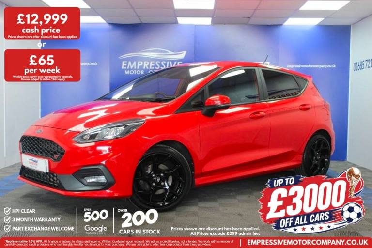 2019 69 FORD FIESTA 1.5T ECOBOOST ST-2 HATCHBACK 5DR PETROL MANUAL EURO 6 (S/S)