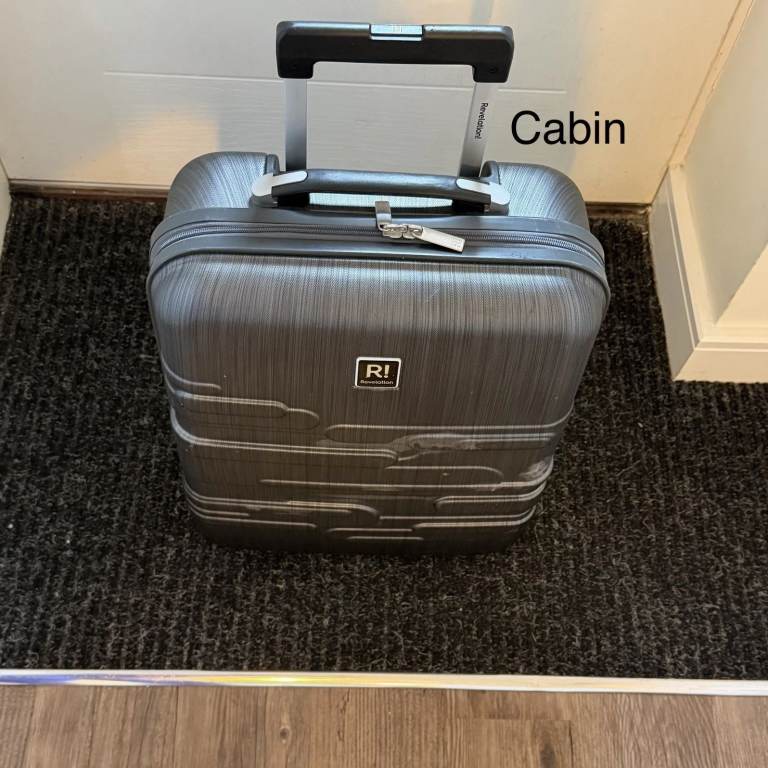 Revelation Cabin Case, Dark Grey Hard Shell Spinner Travel Luggage - Slimline underseat type