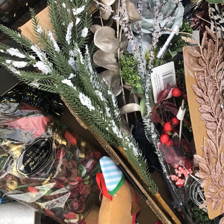 Large Bundle of Christmas Decorations - Various Items, Good Condition