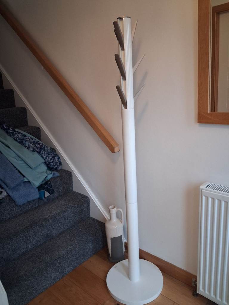 Hall coat stand, from John Lewis, white metal