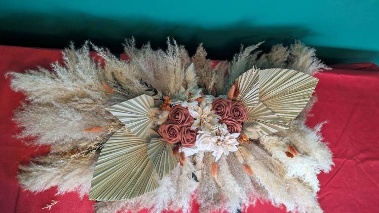 AUTUMNAL BURNT ORANGE WEDDING FLOWERS, DECOR JOB LOT 