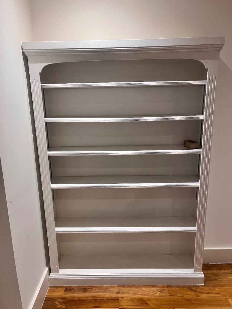 Pair of white wooden shelves