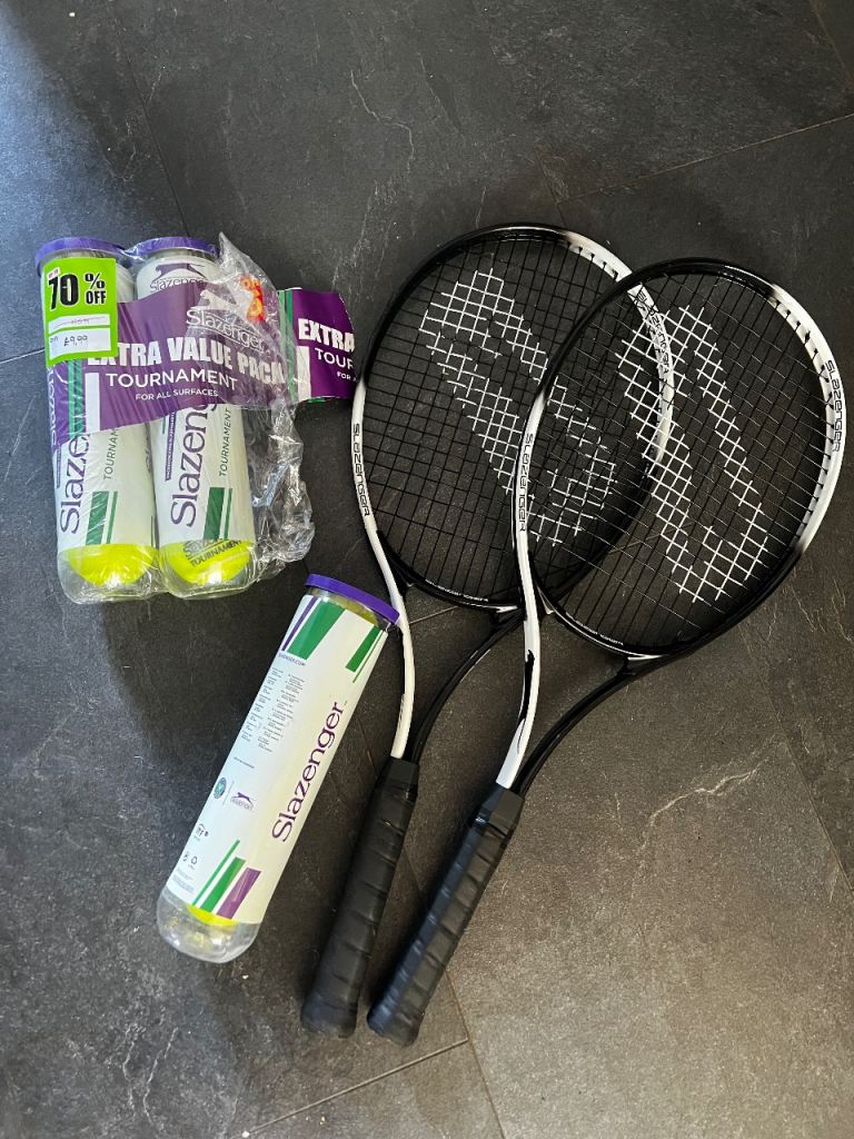 Slazenger Tennis Rackets and balls