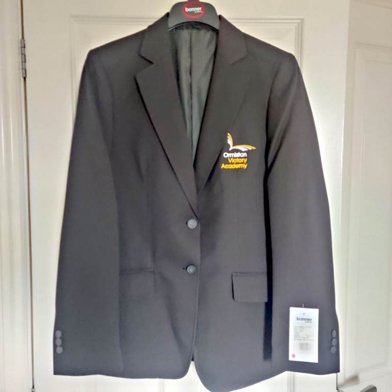 Brand New School Blazer Ormiston Victory Academy – Black – Size 35” Chest