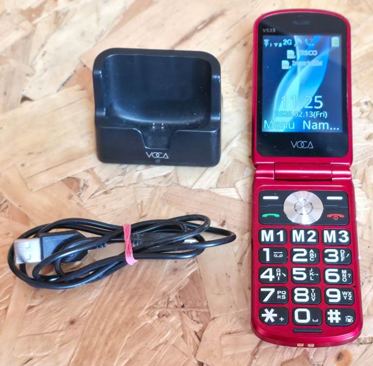 VOCA V533 Unlocked 2G 3G Flip Cell Phone, Dual Screen with Big Button & Screen, Predictive Text