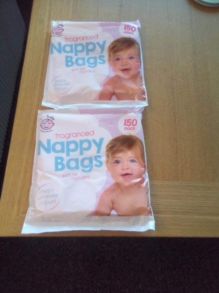 300 Nappy Bags: Disposable, fragranced, tie handles