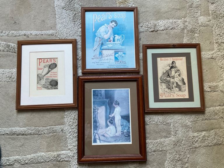Vintage 4 x Pears Soap Advertisement Posters Framed & Glazed 