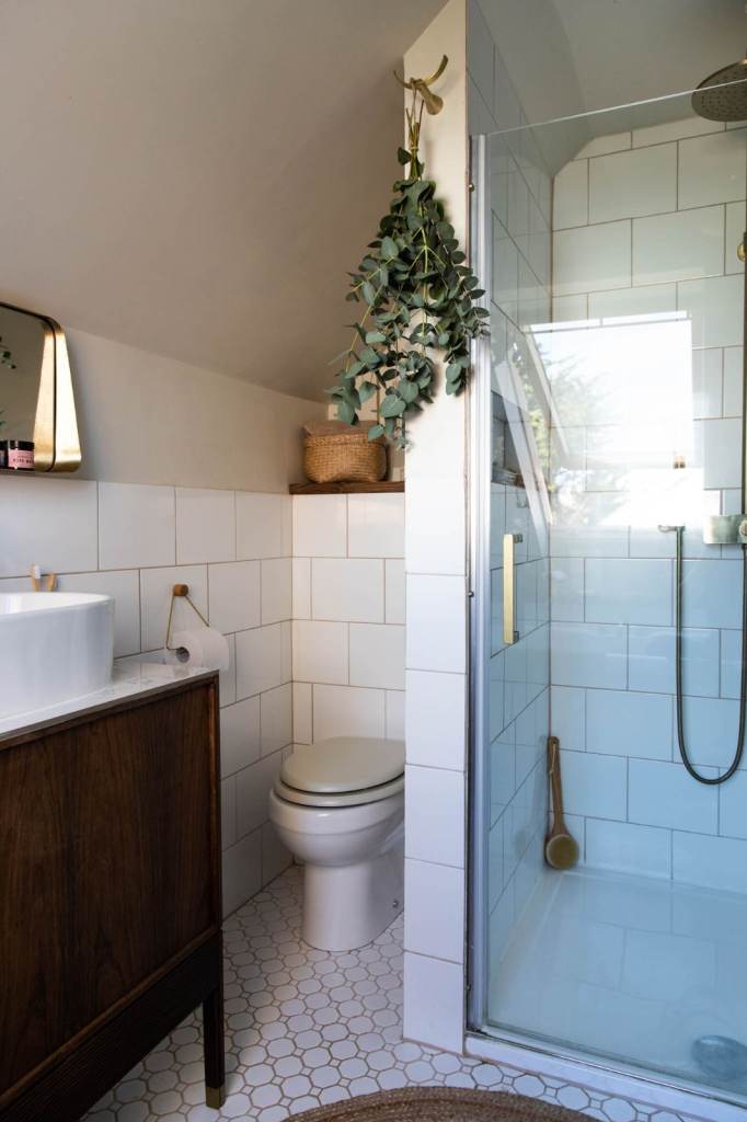 Original Mid-Century sideboard /cabinet / with counter-top bathroom basin / sink 