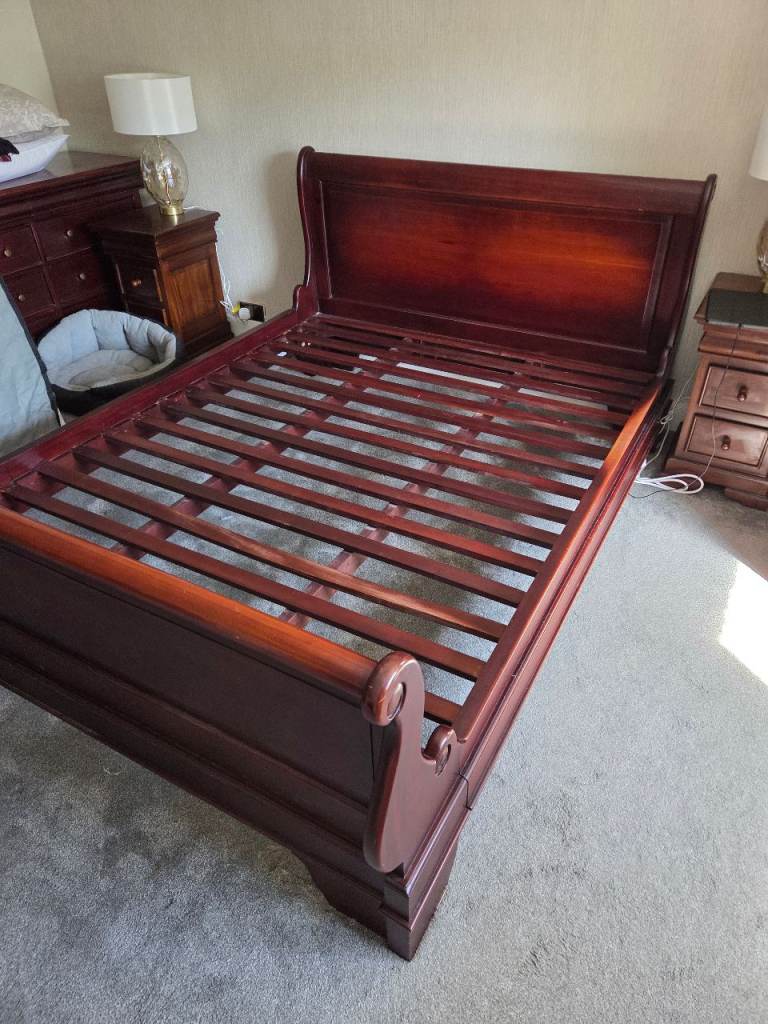 King Size Solid Mahogany Sleigh Bed