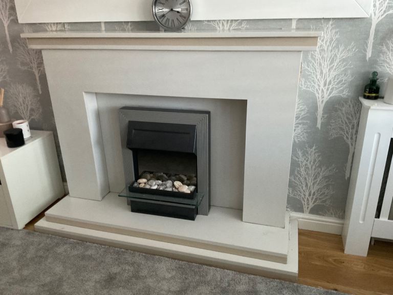 Beautiful Stone Fire Surround with Electric Convector Fire
