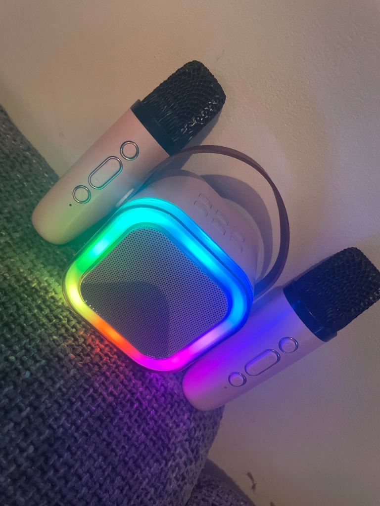  BRAND NEW Karaoke Speaker and Microphone Set - Fun RGB Lights