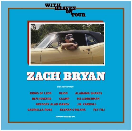 2x Zach Bryan tickets 14th June doors open 5pm