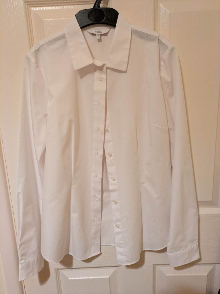 NEXT new white button up shirt, size 8