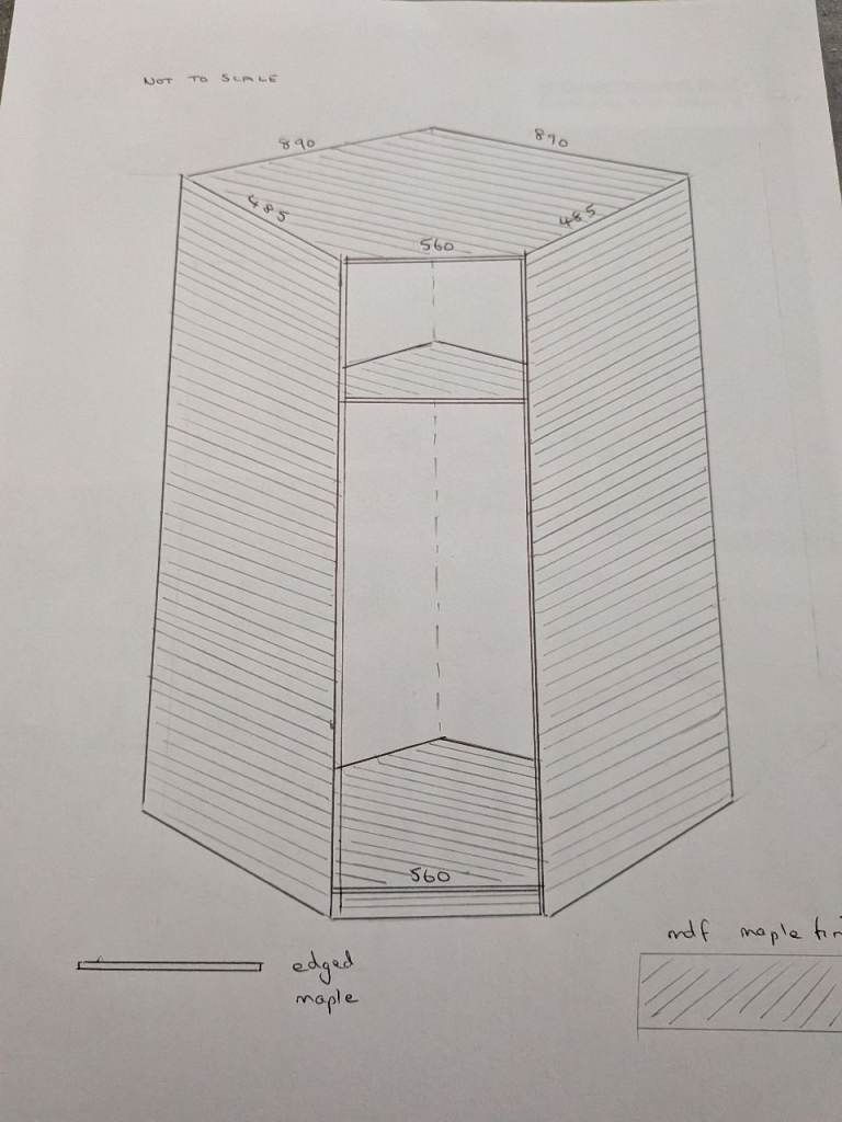 Custom MDF Maple colour Open Wardrobe/Shelving Unit Design