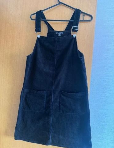 Primark Black Corduroy Pinafore Dress