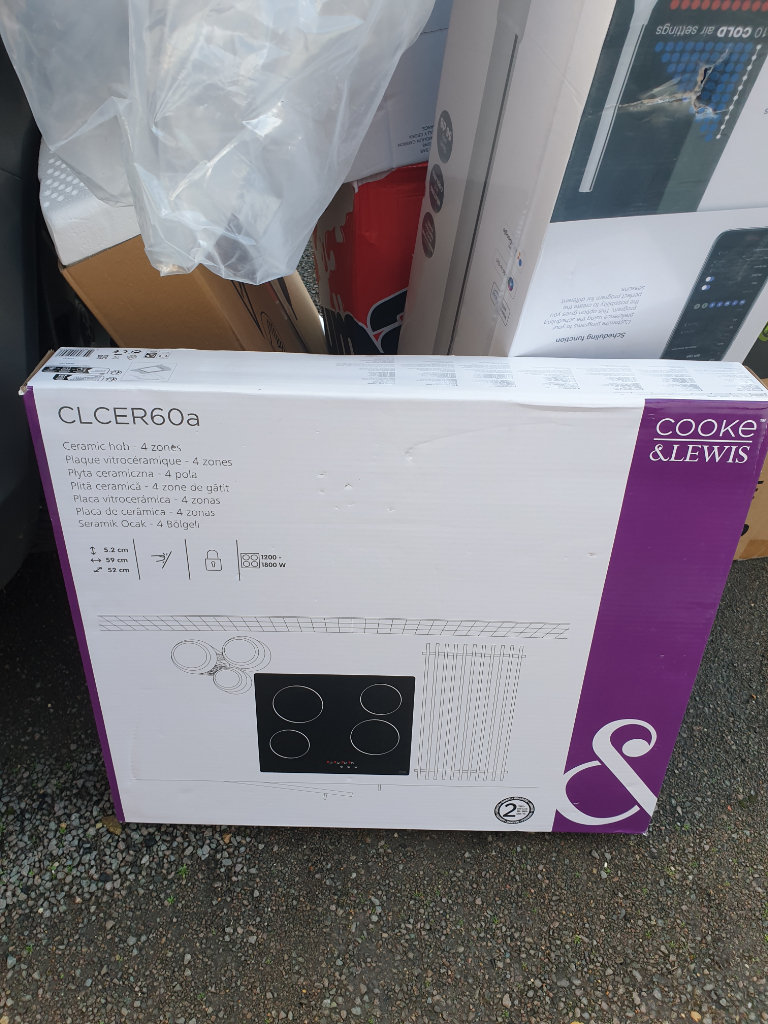 New COOKE & LEWIS CLCER60A CERAMIC Cooker HOB BLACK belling hisense Bosch aeg Smeg samsung zanussi