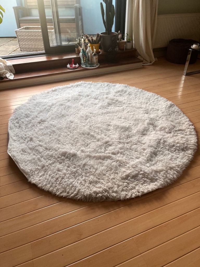 White Fluffy Rug