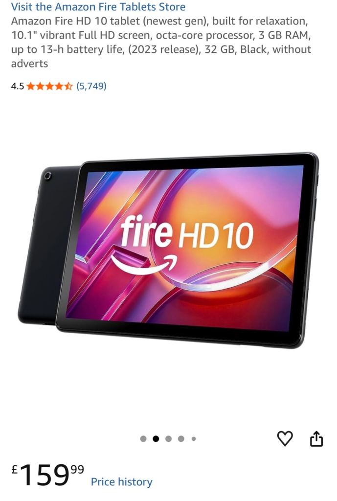 Amazon Fire HD 10 Tablet (2023) 32GB Black with Purple Case